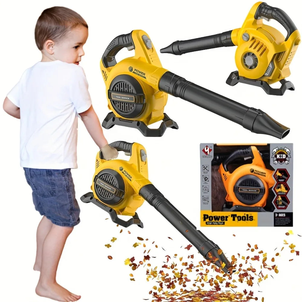 Pretend Play Tool Kids Electric Blower Toy Leaf Blower for Toddlers with Simulation Sound Birthday Gifts for Boys Girls