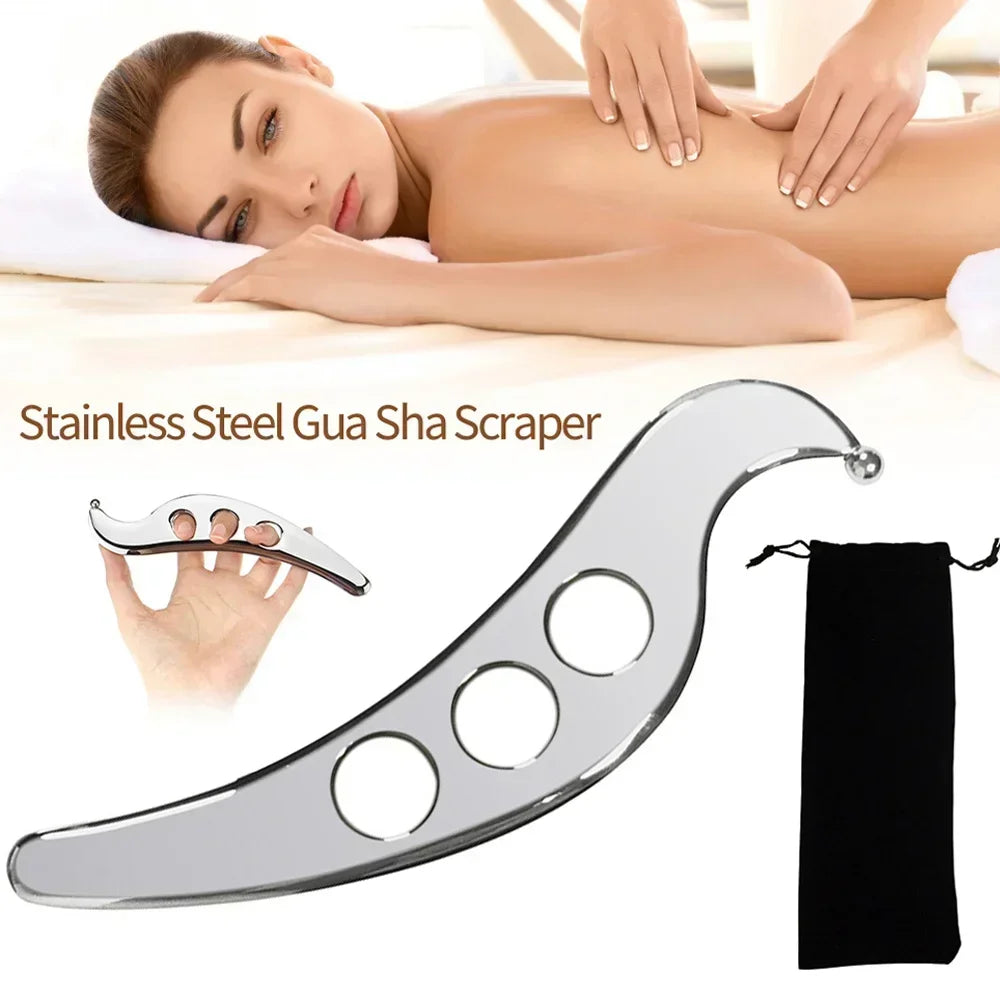 Stainless Steel Gua Sha Massage Tools Scraping Knife Massager for Relaxing Soft Tissue Reduce Head Neck Back Pain Release Tools