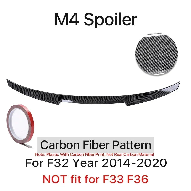 Rear Trunk Spoiler Bumper Lip For BMW 4 Series F32 F33 F36 Carbon Fiber PSM M4 MP Style Wing Tail Kit 2014-2020 Gloss Black