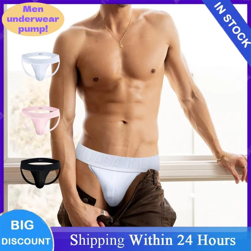 1/2/3PCS Mens Modal Sexy Breathable Quick Dry Sports Hip Lifting Jockstrap T-Back Thongs Bikini Underpants Sissy Panties for Men