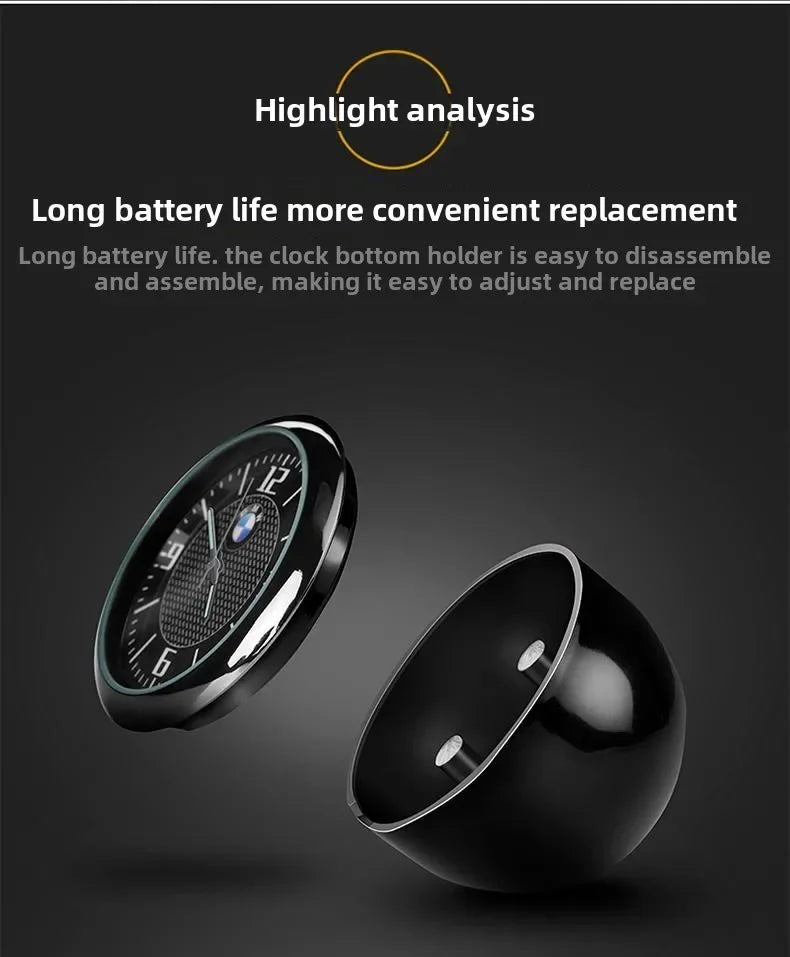 1pc Car Mini Clock Quartz Clock  Night For Audi  Sline A3 A4 A5 A6 A6L A7 A8 Q3 Q5 Q7 S3 S4 S5 RS3 RS4 RS6