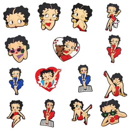 15-100pcs Lovely girl Shoe Charms For Sandals,Shoe Decoration Accessories Shoe Pins Great Gift For Men Wom
