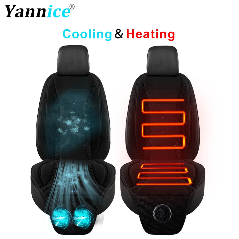 Car Summer Cool Air Seat Cushion Optional Heating or Cooling Function With 1Fan or 2Fan Fast Blowing Ventilation Car Seat Cover