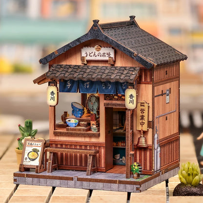 CUTEBEE DIY Book Nook Kit Japanese Mini Store 3D Puzzle Dollhouse for Bookshelf Unique Craft Gift for Book Lover Miniature Set