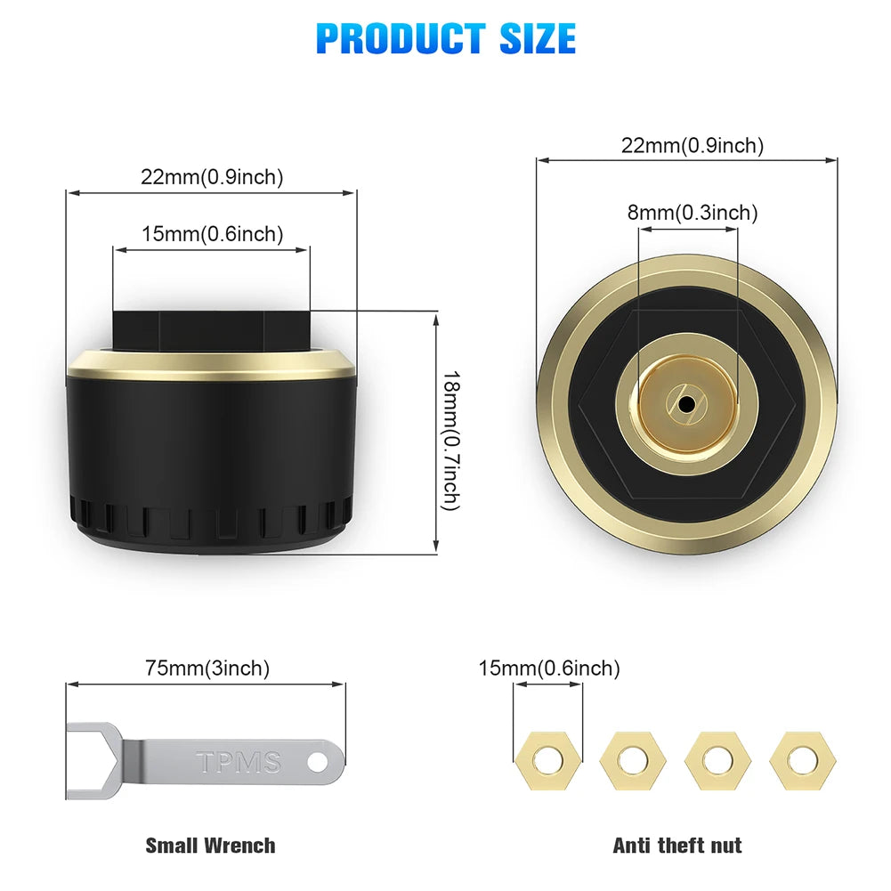 Bluetooth-compatible Tire Pressure Monitor System Mobile Phone Display Auto Motorcycle Tire Pressure Detection