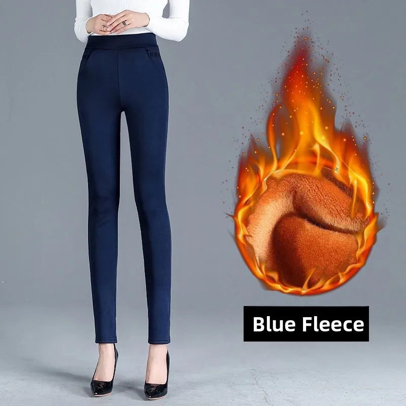 plus Size Fce Lined Straight Leg Pants for Women Autumn Winter Gold Velvet Loose Fit Casual Trousers High Waist Elastic Wa...