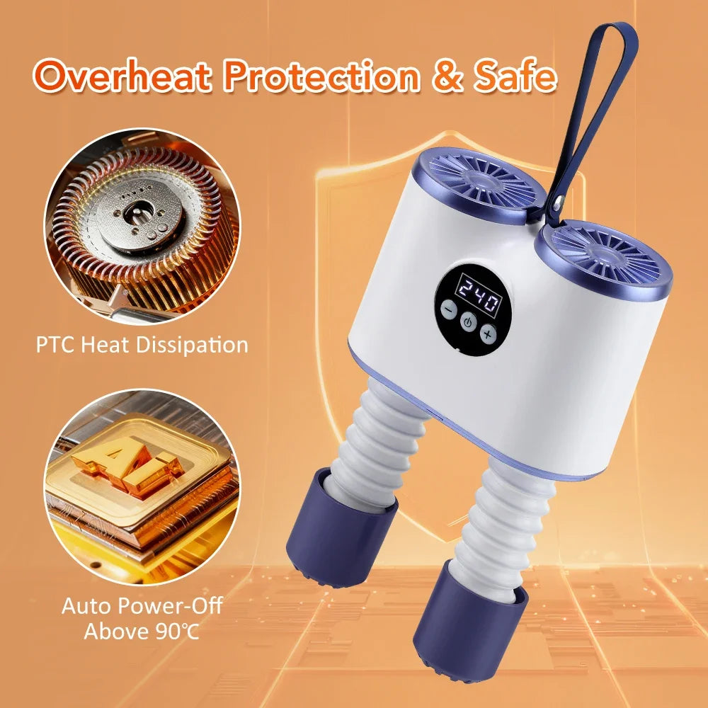 Portable Electric Shoe Dryer Foot Boot Dryer Eliminate Odor Fast Drying Deodorizer Portable Folding Footwear Dryer For Home