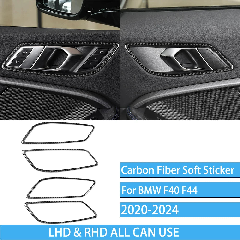 Real Carbon Fiber Car Accessories Black Trim Cover Soft Sticker For BMW 1/2 Series F40 F44 2020 2021 2022 2023 2024