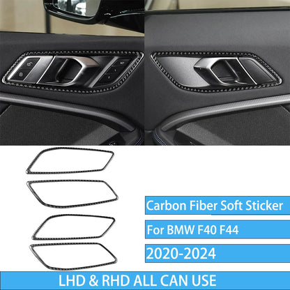 Real Carbon Fiber Car Accessories Black Trim Cover Soft Sticker For BMW 1/2 Series F40 F44 2020 2021 2022 2023 2024