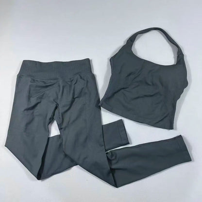 2 Pieces Sportswear Women Yoga Set Gym Clothes Sportswear Yoga Suits High Waist Scrunch Fitness Tracksuits  Pilates Set