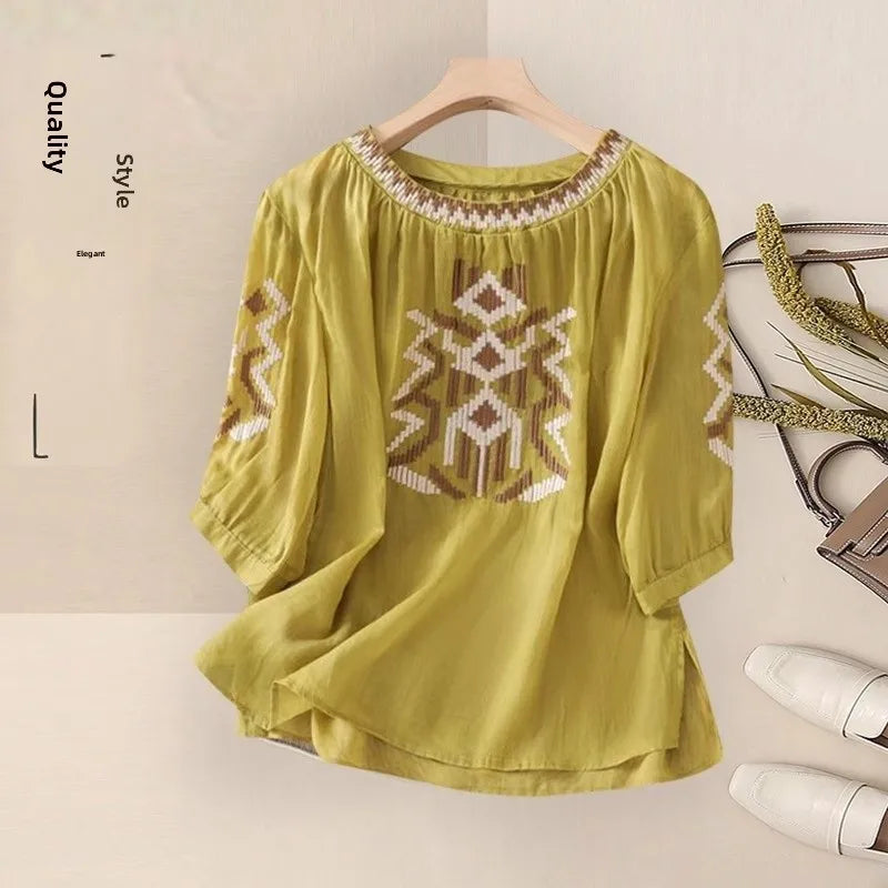 Fashionable Retro Linen Top And Pants Set for Women High End Cotton Linen Ensemble Summer 2026 Elegant Two Piece Suit