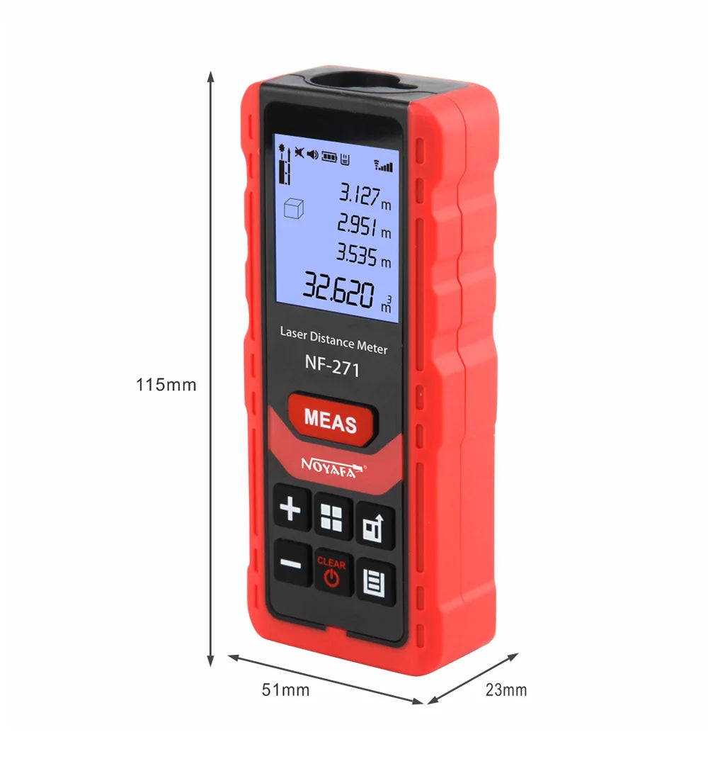 Noyafa NF-271 Laser Distance Meter 40M 80M Rangefinder Tape Range Finder Measure Device Digital Ruler Test Tool