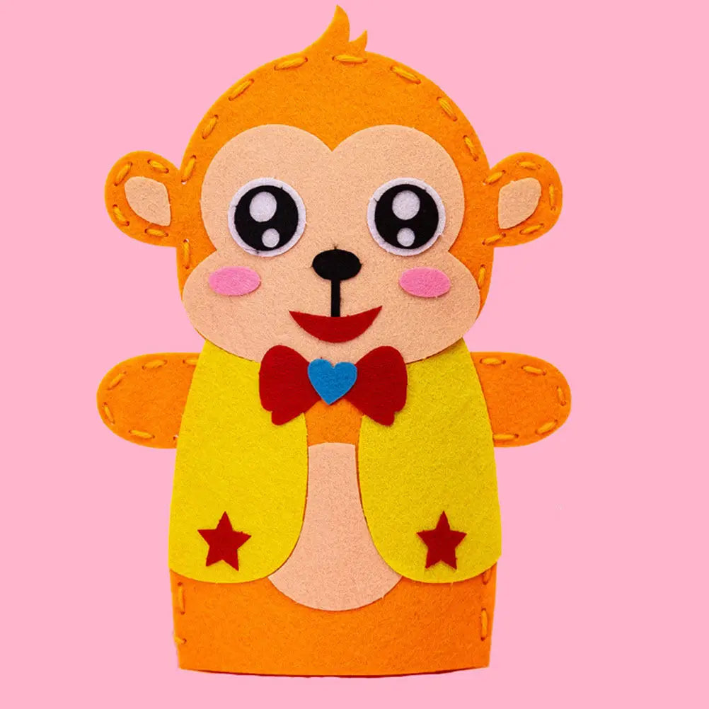 8Pcs Kids Hand Puppet Materials Kit Nonwoven DIY Sewing Craft Cartoon Pattern Early Development Craft Set Kids Education Toys