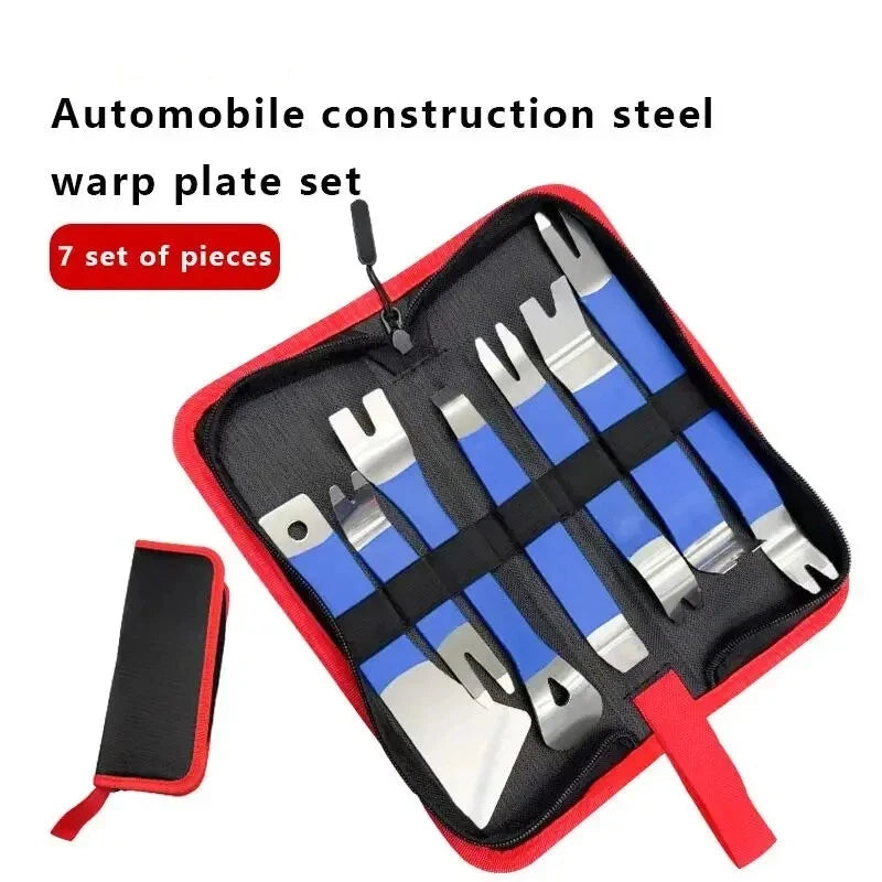 Stainless Steel & Plastic Car Audio Removal Tool 7pcs Door Panel Trim Pry Tool Set for Auto Interior Disassembly