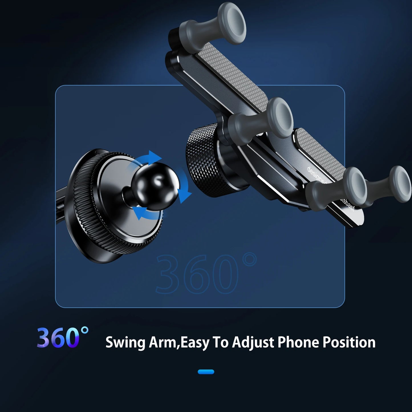 Gravity Car Phone Holder 360 Degree Rotatable Invisible Alloy Car Mount Air Vent Dashboard Gravity Mount GPS Stand Cell Support