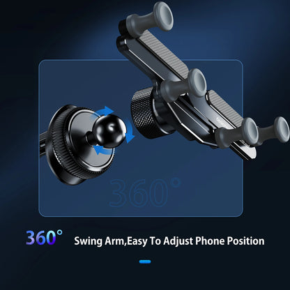 Gravity Car Phone Holder 360 Degree Rotatable Invisible Alloy Car Mount Air Vent Dashboard Gravity Mount GPS Stand Cell Support