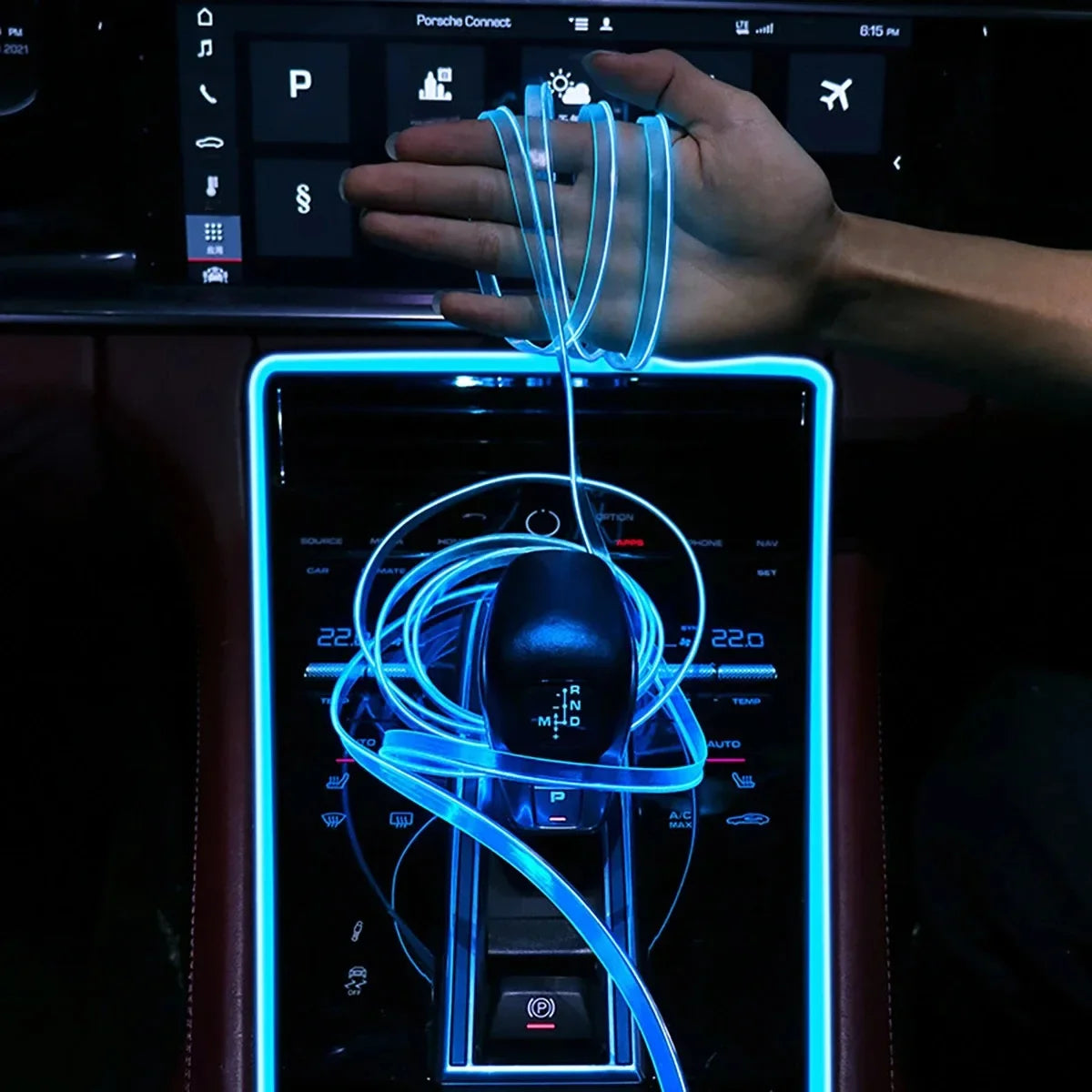 3M Car Interior Ambient LED Light Strip Invisible USB Flexible Neon Interior Lights Assembly RGB APP For Car Decoration Lighting