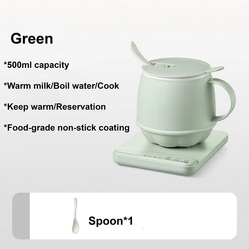 500ml Hot Milk Cup Dormitory Appointment Split Health Cup 300W Electric Heating Cup Multi-function Stewing Boiling Thermos Cup