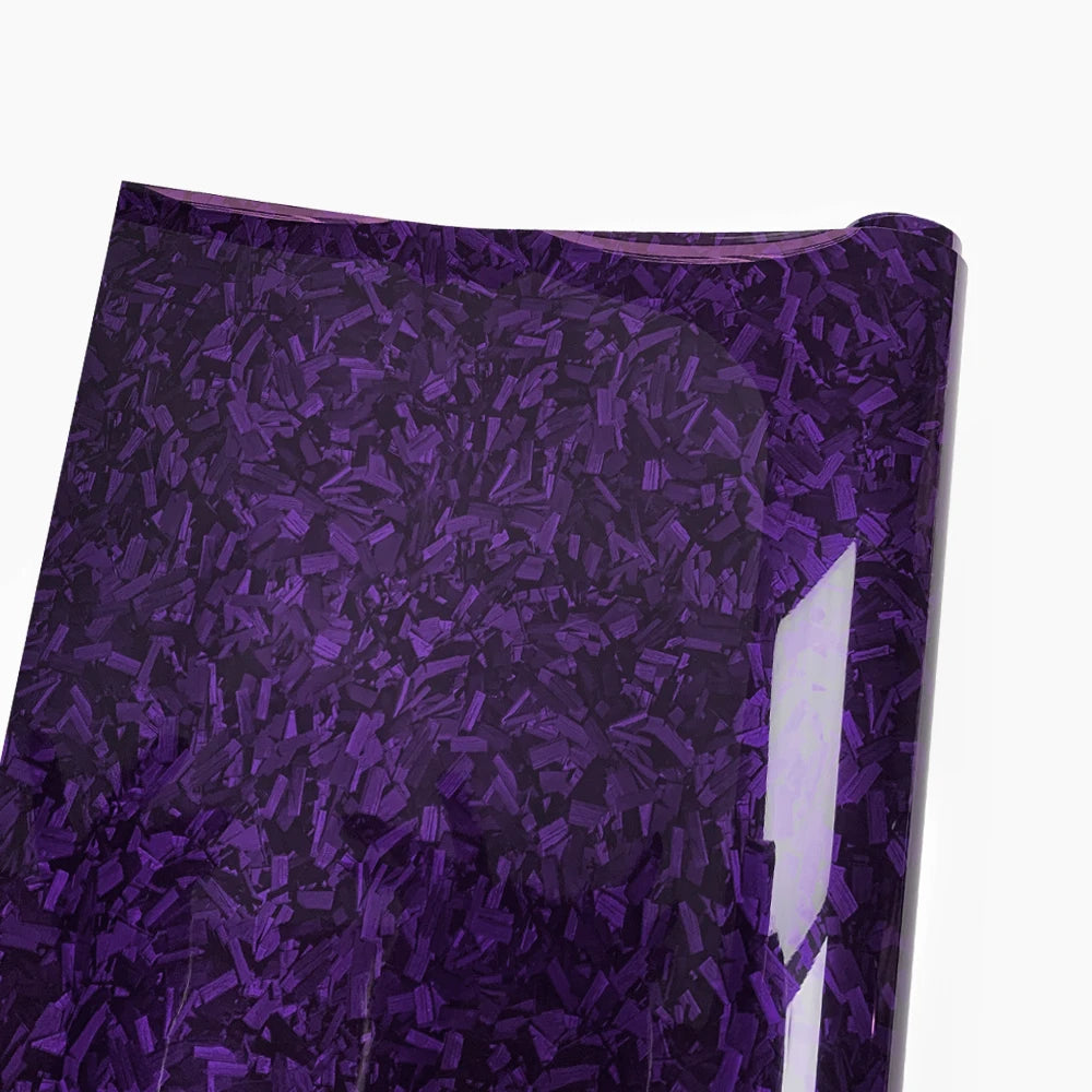 145x200cm Forged Carbon Fiber Purple Car Vinyl Wrap Waterproof Self-Adhesive Film for Hood Roof PPF Vinyl Car Body Covering Film