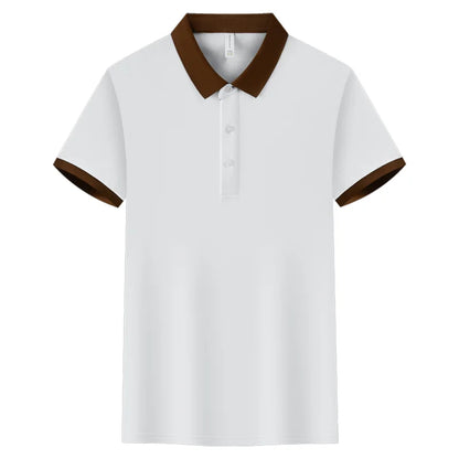 Fashion Contrast Collar Polo Custom Design Casual Business Polo Shirt Print Logo Slim Fit Lapel Short Sleeved Polo Embroidery