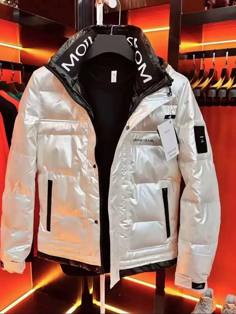 Fashionable Quilted Jacket Hooded Casual Unisex High End down Coat Waterproof Windproof Warm Polyester Fiber Youth Autumn Winter