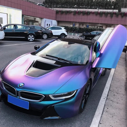 Car Diamond Chameleon Matte Purple Blue Car Vinyl Wrap Film Adhesive Color Change Motorcycle Sticker Accessories