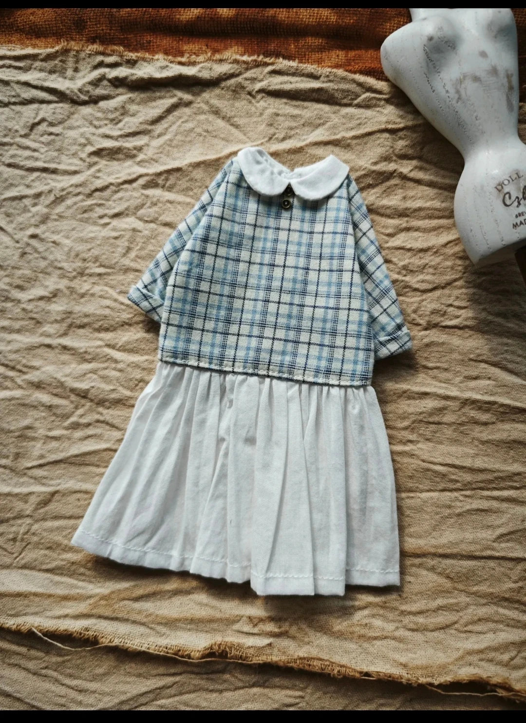 Dula Doll Clothes for Josh Blythe Landoudou Landazz Ob24 Ob22 Licca 1/6 Doll Plaid Blouse Dress