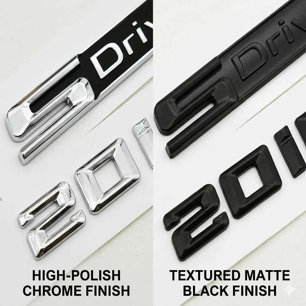 3D ABS Car Styling Logo sDrive 20i 20d Emblem Badge Sticker For BMW X1 X2 X3 Z4 Trunk Fender Decal Gloss Black Silver Accessorie