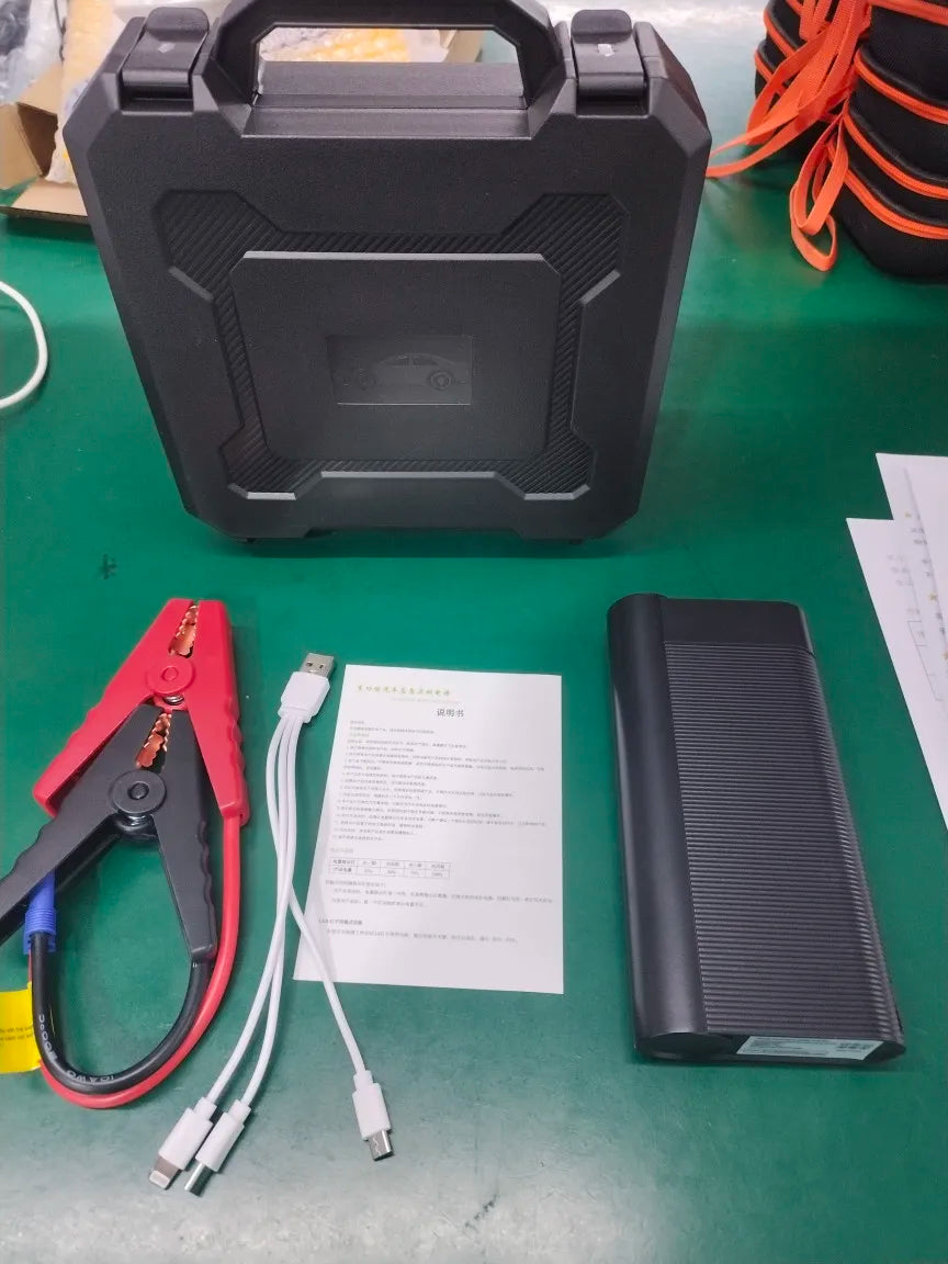 Smart Portable 12V Emergency Jump Starter Power Bank with Multi-function for Car Auto Battery Booster and Quick Device Charging.