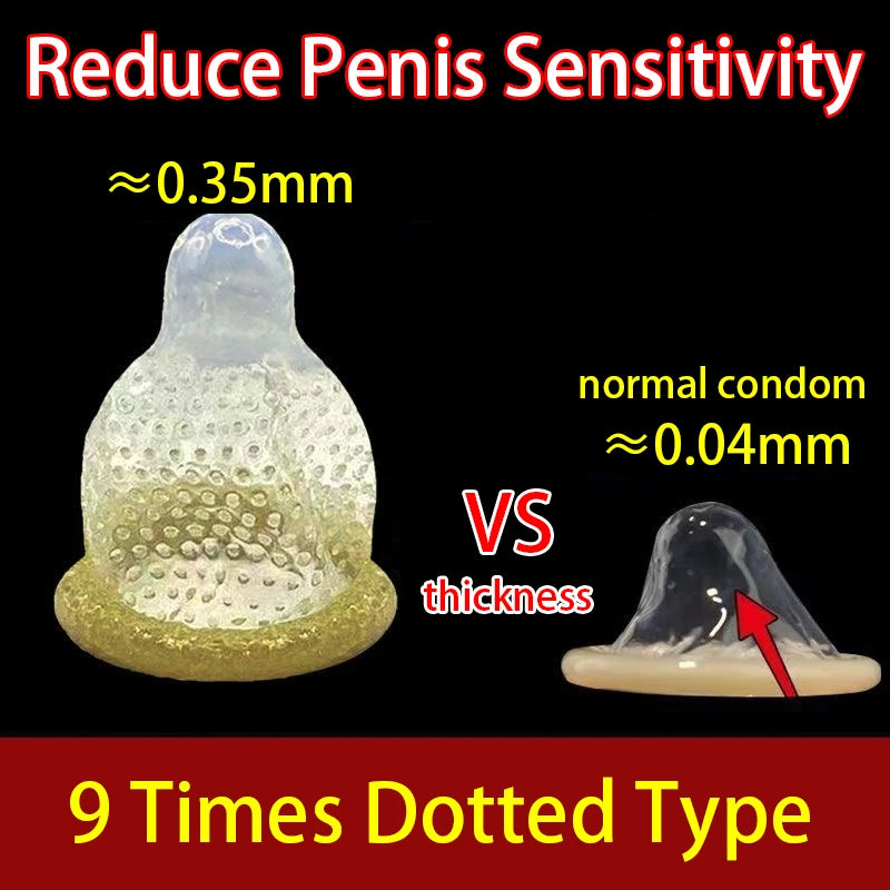 9 Times Delayed Ejaculation Condoms For Men Reduce Sensitivity Pysical Ultra Thick Long Last Condom Penis Sleeves Sex Toys Tool
