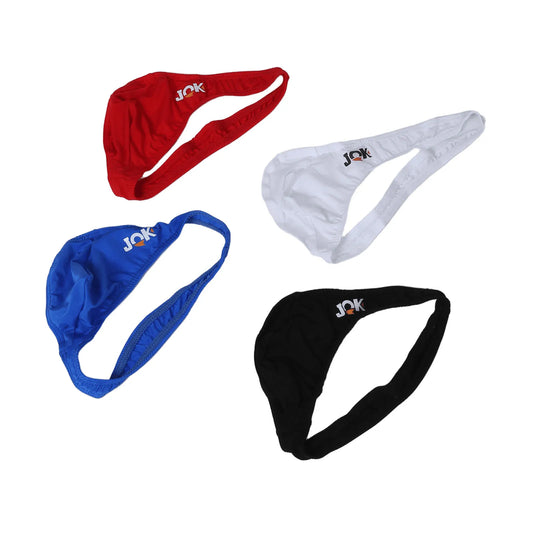 4Pcs Men's Sexy Lingerie Thong T-back Smooth Bikini G-Srting Soft Pouch Briefs Underwear Male One-Sided Underpants
