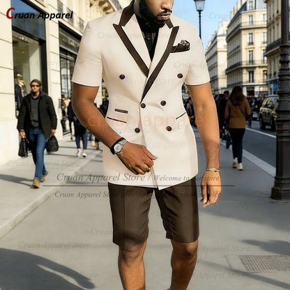 Summer Casual Outfits For Men Birthday Banquet Custom High Quality Blazer Pants 2 Pieces Evening Dinner Fashion Suit Sets