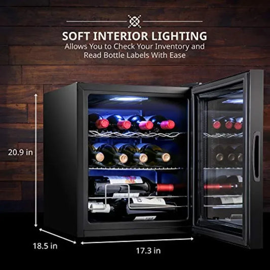 12 Bottle Compressor Wine Cooler Refrigerator w/Lock Freestanding Wine Cellar for Red, White, Champagne, Sparkling Stainless St