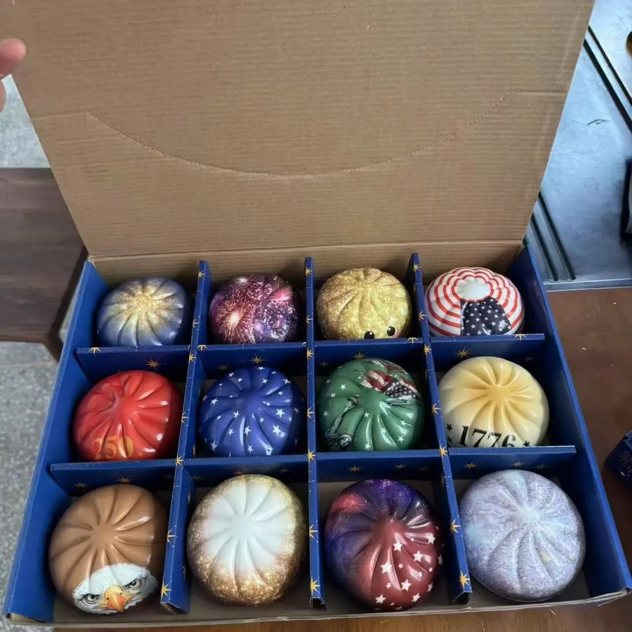 USA 250th Anniversary Liberty Dumplings Squishy Toy Set 1776-2026 Eagle Stars Stripes 12pc Stress Relief Gift Decompression Toy