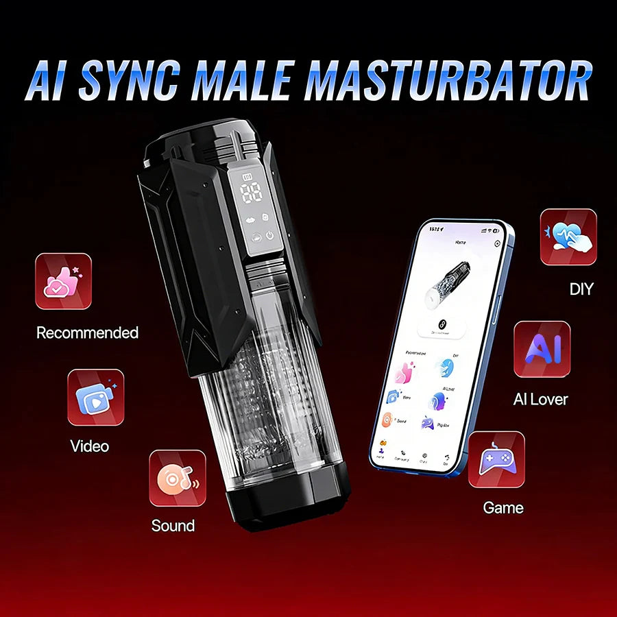 Automatic Masturbator Stroker Adult Toys with 7 Thrusting Rotating 7 Licking Vibrating Modes Hands-Free Sex Machine Pocket Pussy