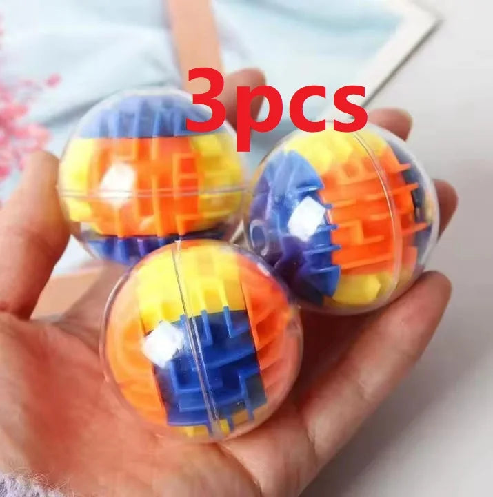 Kids Puzzle Educational Toys Transparent 3D Walking Bead Three-dimensional Maze Pinball Pressure Relief Mini Round Maze Toy