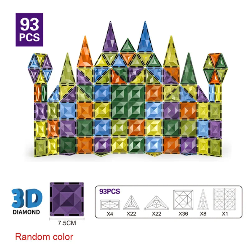 7.5cm Magnetic Building Blocks Construction Set Magnet Tiles Children's Toys Creative Architect Toys Children's Gifts