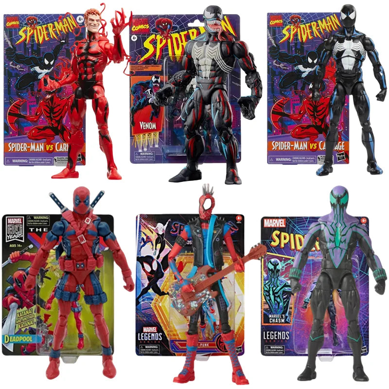 Marveles Studios Legends Spider Man Vs Carnage Action Figure Model Toys Deadpool Avengers Venom Collection Doll Kids Toy Gift