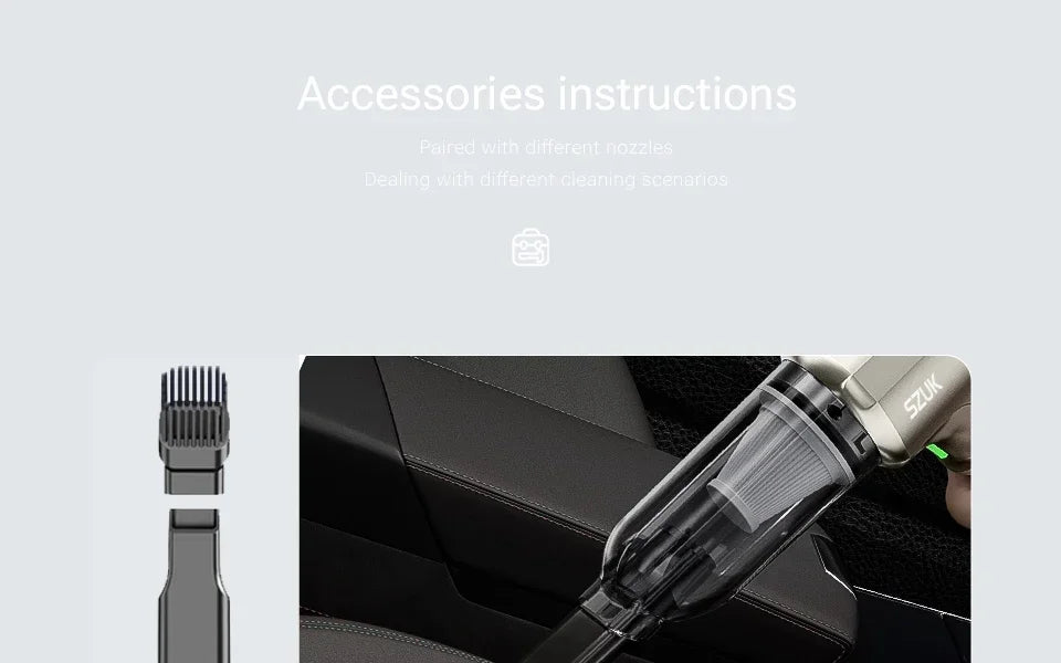 SZUK Car Vacuum Cleaner 18000PA High Pressure Portable Handheld Powerful Mini Cordless Car Appliance Cleaning Vacuum Cleaner