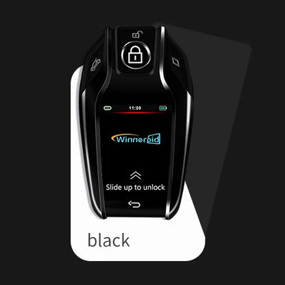 LCD Smart Car Key Display 4 Buttons Multi Language Type C Charging Keyless Entry Carkey
