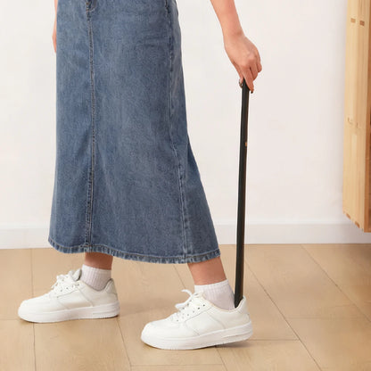 70cm Extra Long Beech Wood Shoe Horn with Magnetic Base - Premium Durable Solid Wood Shoe Helper