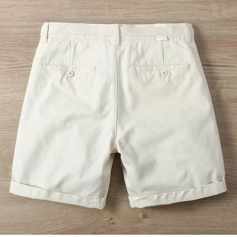 Summer Men's Cargo Shorts Fashion White Solid Cotton Short Pants Harajuku Men's Clothing Hot Sales Casual Sweatpants 2024