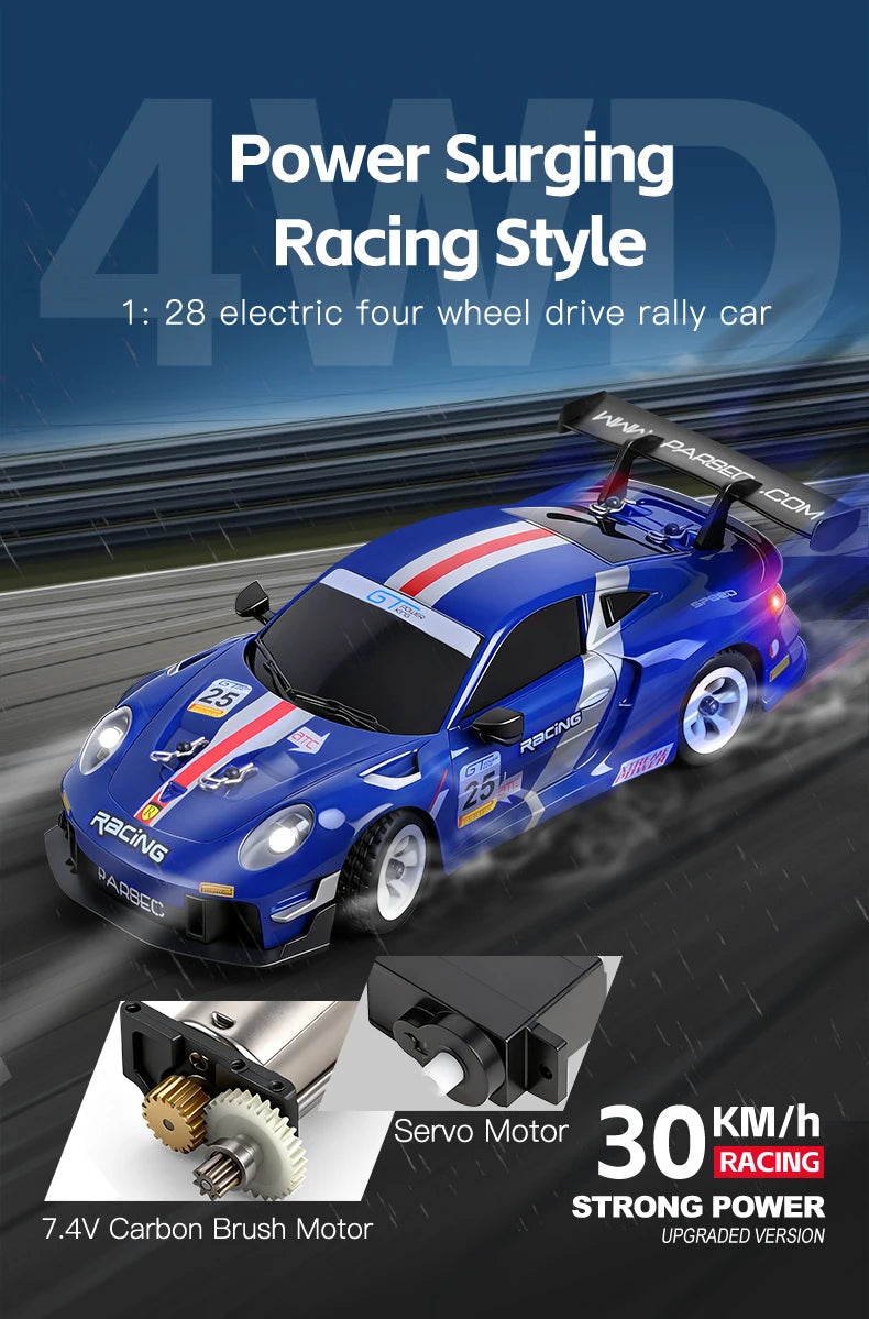 WLtoys 284019-A 284191 1:28 2.4G RC Car With LED Lights 4WD Gyro 30KM/H Remote Control Car Off-Road Drift Vehicle Toys For Kid