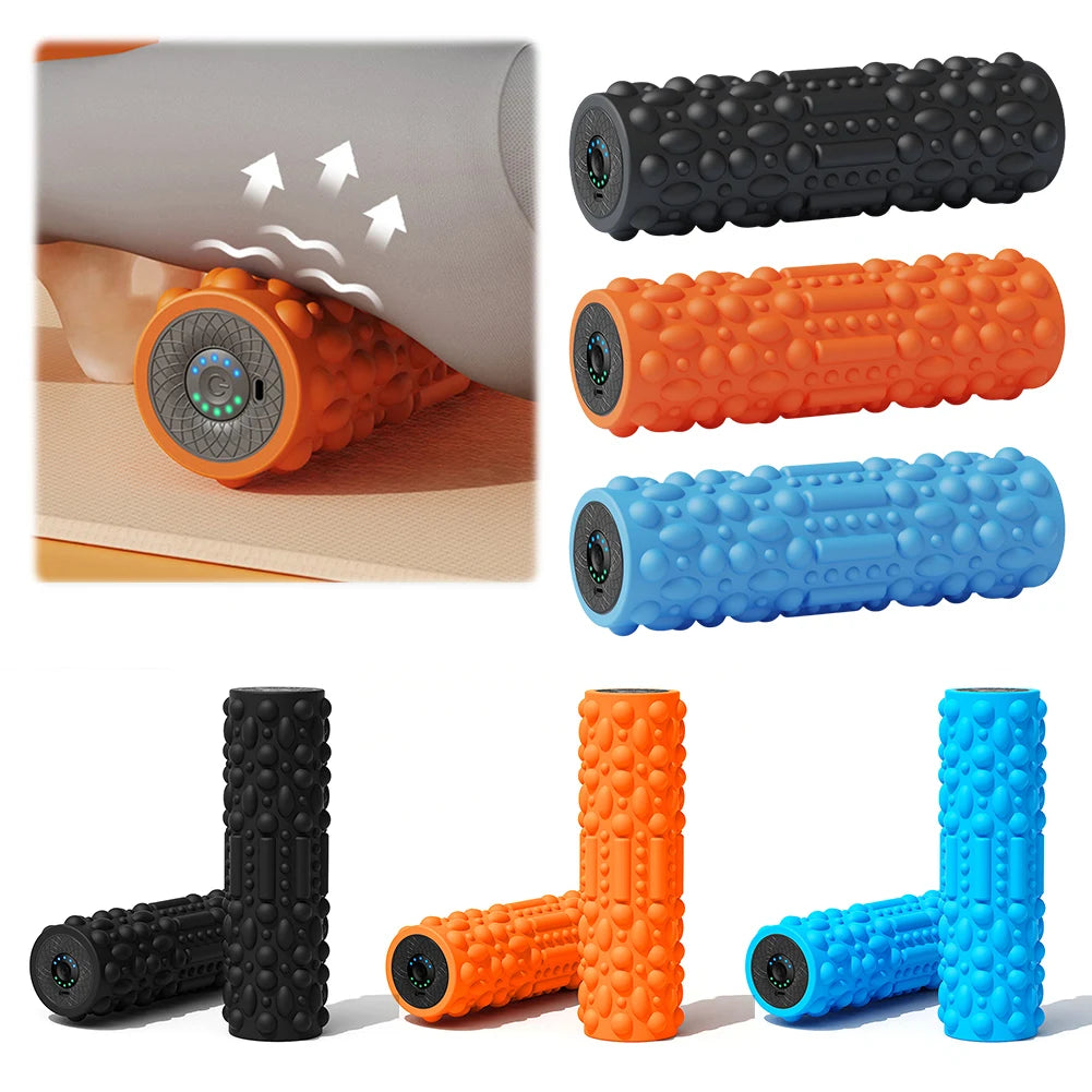 Electric Vibrating Foam Roller Massage Column Rechargeable Muscle Roller 5 Modes Tissue Massager for Bodybuilding
