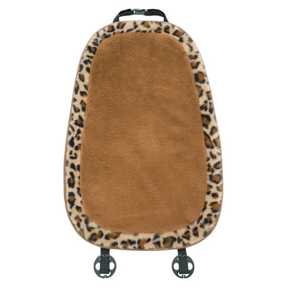 Fashion Leopard Print Car Seat Cover Soft Plush Leopard Steering Wheel Cover Winter Women Auto Interior Accessories Seat Pad