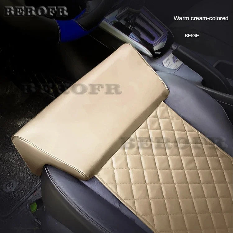 Leather Car Seat Extender Cushion Leg Support Pillow Memory Foam Knee Pad Long-Distance For Hyundai Driver Protector Mat