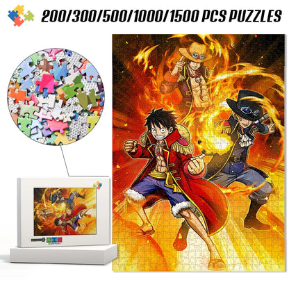 One Piece Anime Jigsaw Puzzles for Kids/adults Various Sizes of Wooden/cardboard Jigsaw Puzzles with Box Diy Educational Toys