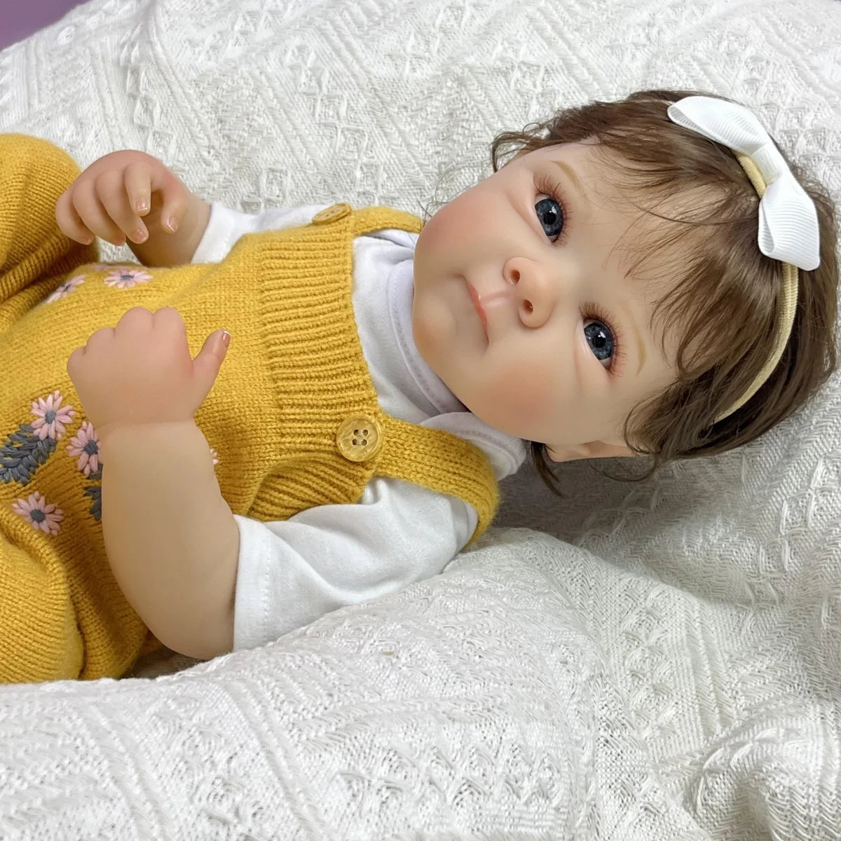 BZDOLL 19Inch 48CM Full Vinyl Body Reborn Baby Doll Toy Lifelike Handmade Fashion Birthday Gift Play House Bedtime Comfort Doll
