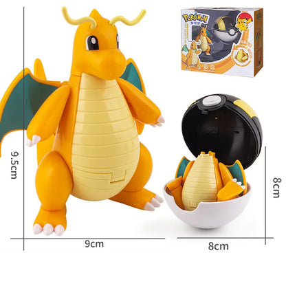 Pokemon Figure ball transform Action Gyarados Charizard Venusaur Blastoise Mewtwo Pikachu Mew Snorlax Poke ball Pokeball gift