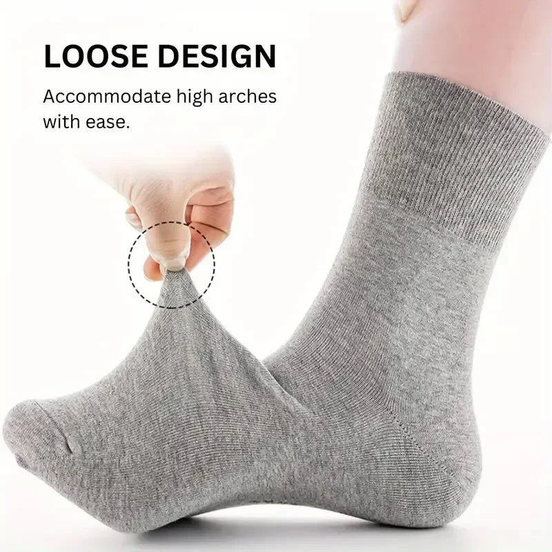 5/10 Pair male Non Binding Diabetes Socks Comfortable Breathable Socks Suitable For Elderly Man For Fat Feet Men Plus Size 39-48